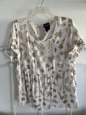 Harry Potter Peasant Shirt Boho Blouse Trendy Size 1 Herbology Mandrakes